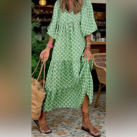 Dresses & Skirts - Bohemian Beauty Green Maxi